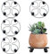 HEYOUTH Pflanzenroller Ø27cm,Metall Rollbrett Pflanzen,Blumentopf Untersetzer mit Rollen,Garten Pflanzgefäßständer,60kg Tragkraft,Pflanzen Untersetzer Outdoor, für Terrassen,Decks,Innenräume (4)