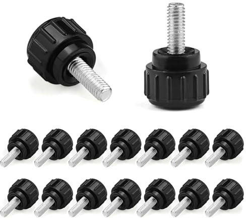 JJWNMLL 16 tornillos moleteados, M4 x 10 mm, de acero al carbono con rosca, tornillo de mango de estrella, rosca para reemplazar la estrella manual, tornillo de bloqueo mecánico