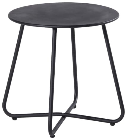 VERDELOOK | Tavolino Fungo Nero Ø44 H45 cm in Metallo Verniciato a Polvere, Tavolo da Giardino e Salotto con Piano Spessore 8 mm e Gambe Tubo Ø16 mm, Tavolo Basso Decorativo per Interni ed Esterni