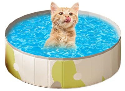 WJnflQN Piscina infantil para perros – Piscina infantil | PVC antideslizante plegable portátil para perros gatos cachorros animales niños al aire libre