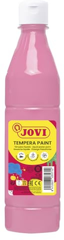 Jovi - Tempera liquida da 500 ml, colore rosa, vernice a base di ingredienti naturali, facile da lavare, senza glutine, ideale per l'uso scolastico