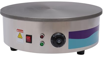 45cm Elektrischer Crêpes-Maker, Crêpes-Maschine mit Teigverteiler und Spachtel, 50-300°C Einstellbar Pfannkuchen Maschine für Hause Bäckereien Snackbars und Restaurants