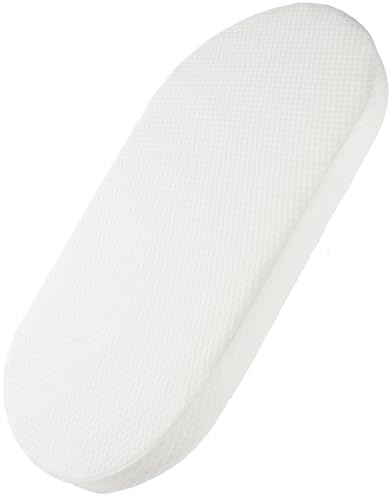 Mecc ecoh Baby Bassinet Mattress, 100% Breathable Cover, Water-Resistant Lining, Oval 30x15 for Delta Children Slumber/Safety 1st/ Baby Delight Go with Me Slumber Rockin and Moses Basket