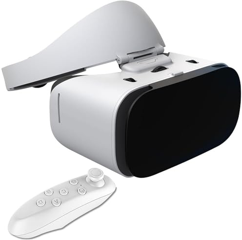Occhiali VR 3D per Realtà Virtuale con Campo Visivo HD 100°, Visore VR 3D per Cellulari, Comodi Occhiali VR, Compatibili con Schermi 4,7-7,0 Pollici per Guardare Film E Videogiochi,Y1 White Handle