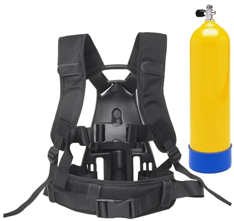 de tanque de buceo, 36 x 24 cm, nailon/ABS, mochila de tanque de oxígeno, correas de hombro ajustables para mochilas cilíndricas de oxígeno de buceo, de transporte, para entrenamiento de