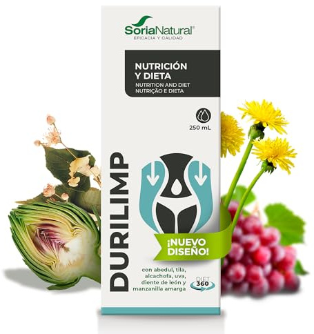 Soria Natural Durilimp - Limpieza Interna, Promueve la Salud Digestiva, Detox Natura l- Diente de León, Alcachofa, Manzanilla Amarga, Abedul - Equilibrio Digestivo - 250ml