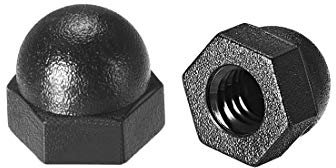 sourcing map M4 Cap Nut, Hex Acorn Dome Head Nuts for Screws Bolts Nylon Black 20 Pcs