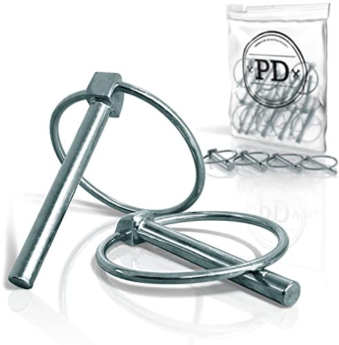 PD® Klappsplinte 6mm mit Sicherungsstift (DIN 11023) | Splint aus galvanisch verzinktem Stahl | Sicherungssplint für Traktoren, Lastwagen und als Befestigungselement | Ringsplinte verzinkt | 2 Stück