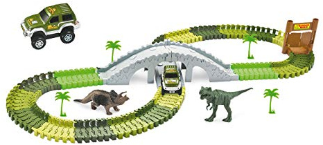 Amewi 100652 Magic Traxx Dino-Park, med bro, miniset 108 delar, flerfärgad