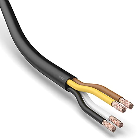AUPROTEC KFZ Kabel 4x1,5 mm² 5m rund FLRYY I Rundkabel Fahrzeugkabel/Fahrzeugleitung Verschiedene Anwendungen I 4 poliges Kabel für Anhänger geeignet
