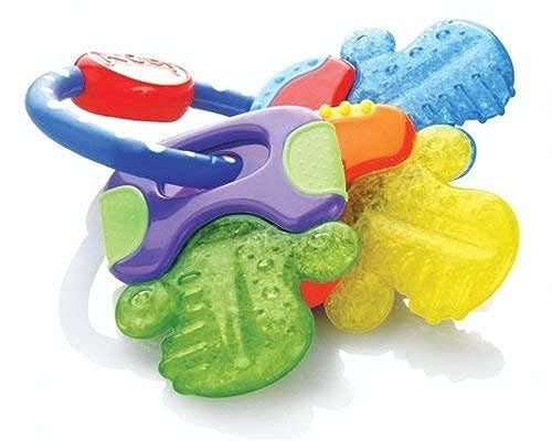 Nuby Juego de llaves de mordedor de gel de hielo, 1 unidad, multicolor