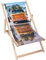 DreamRoots Liegestuhl Klappbar Holz aus Buchenholz, bis 130 kg belastbar, 3-Fach verstellbare Rückenlehne, waschbarer Polyesterbezug