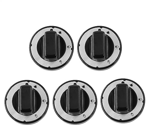 Gas Stove Control Knobs Kitchen Gas Cooking Stove Cooker Parts Black Knob Cooktop Round Rotary Switch 8mm Stem 8 X 6.5mm Pack Of 5.