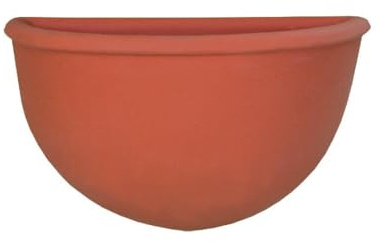 Garden Italia Jarrones - GERLA Jarrón de Pared/cesto Smooth Lado 32X16 cm Altura 20 cm Made in Italy 100% reciclable - Jarrón de Resina Color Terracota - Ligero - a Prueba de Golpes