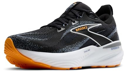 Brooks Men’s Glycerin GTS 22 Supportive Running Shoe - Black/Country Blue/Orange Pop - 10 Medium