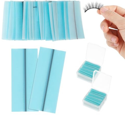Andibro Lot 80 bandes adhésives réutilisables Pour faux cils - Naturel - Forte tenue