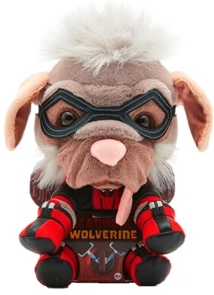 Dogpool Plüsch-Figur (26 cm) - detailliertes Superhelden-Plüschtier aus dem Marvel Studios Film Deadpool & Wolverine, Spielzeug für Fans & Sammler ab 15 Jahre