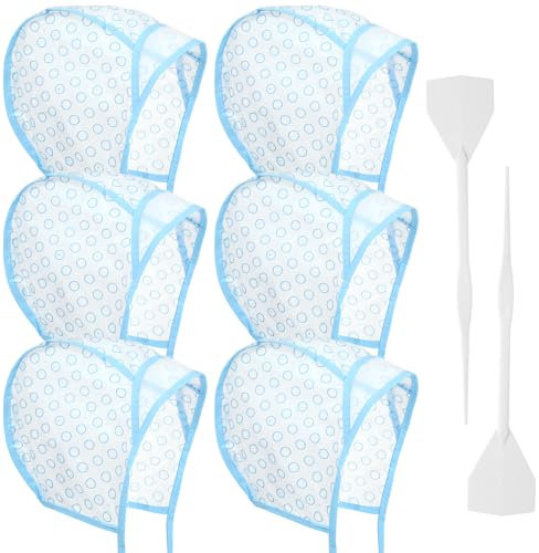 Lot de 6 bonnets de coloration réglables avec 2 crochets en plastique, accessoires de coloration pour salon de coiffure, accessoires de coloration des cheveux
