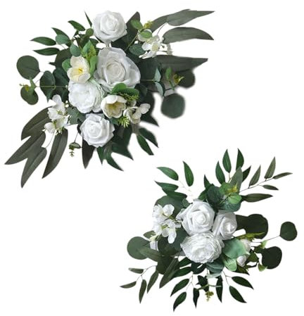 Beimus 2 pezzi fiori artificiali festoni decorativi per cerimonia di nozze segno ricevimento sfondo festa