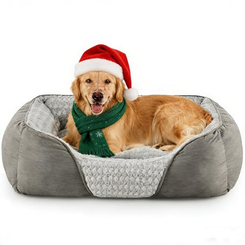 Heymamba Extra Large Dog Bed Washable with Meteor Shower Pattern Design, XL Dogs Bed Filled with Strong Support Cotton to Prevent Diseases, 90x65x23cm