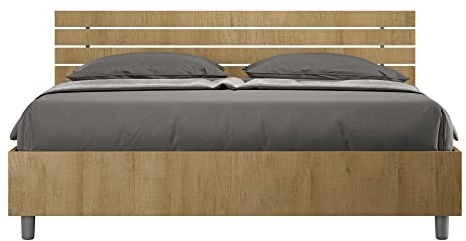 BS COM Letto matrimoniale senza rete 160x190 testata dritta con doghe quercia