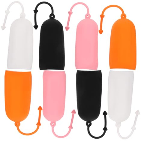 ULTECHNOVO 8 Pezzi Coperture in Silicone per Bottiglie da Viaggio, Manicotti Elastici Anti-Perdita per Contenitori Ricaricabili, Viaggio
