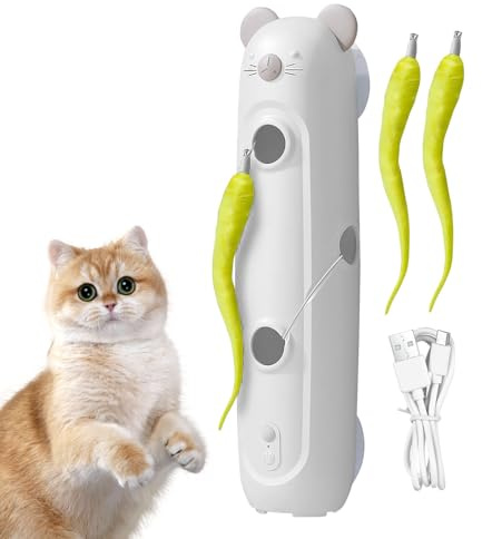 Generico Giocattolo Per Gatti Con Piume - Gioco Interattivo Automatico | Teaser Perr Gatti A Parete Con Sensore Intelligente, | Esercizi Per Gattini, Caccia, Dalla Noia, Al Chiuso