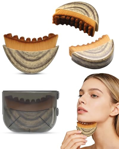 Cepillo de Masaje Facial Linfático Cepillo de Contorno Facial Cepillo a Seco para mentón y línea de mandíbula diseño ergonómico fácil de usar 1 pieza