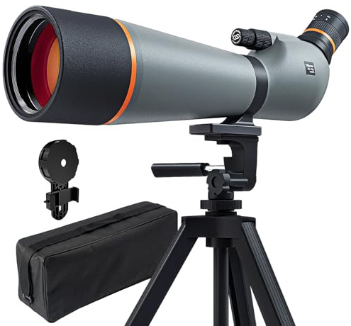 Three Triping Spotting Scope with Tripod - Phone Adpter, 25-75x85 Dual Focusing Spotter Scope for Bird Watching, BAK4 Prism & FMC Lens with Carry Bag for Outdoor Observation