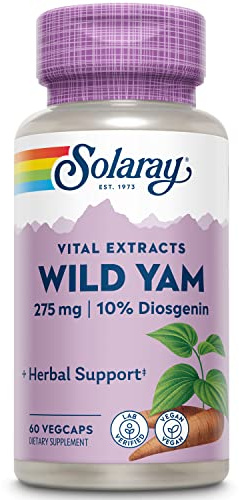 SOLARAY Guaranteed Potency Wild Yam Root Extract Root Extract, Veg Cap (Btl-Plastic) 275mg | 60ct