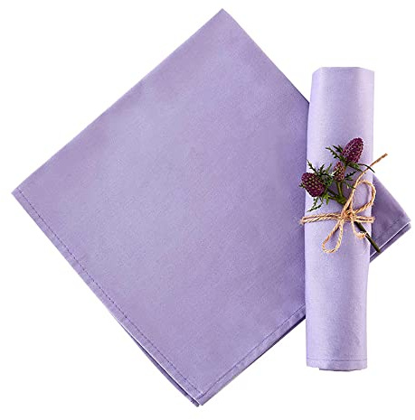 KOFFOTA Lavender Cloth Napkins Set of 12, 100% Cotton Napkins, Purple Napkin for Dinner, Table Decorations for Mother’s Day,Spring Brunch,Wedding,Thick,Soft,Washable Reusable, 18x18（Lavender）