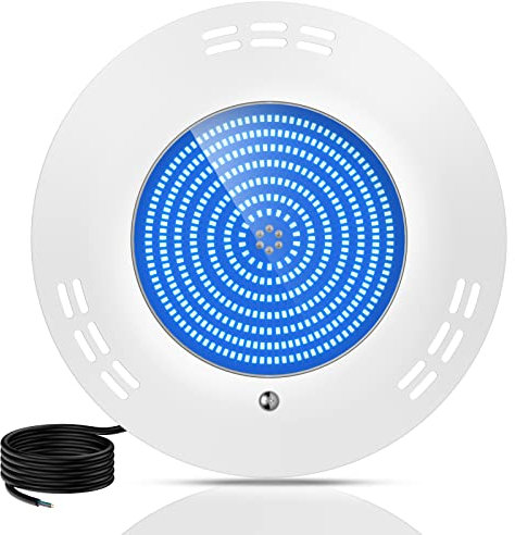 LyLmLe Harz Gefüllt LED Poolbeleuchtung Extra Flach,35W Poolscheinwerfer, Aufputzmontage Pool Lampen Unterwasser, 1100lm, 140°Abstrahlwinkel, IP68 Wasserdicht,Aufputzmontage,12V AC/DC,Reines Blau