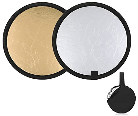 Hensych Tableau réflecteur 2 en 1 pour studio photo - 30 cm - Argenté et doré