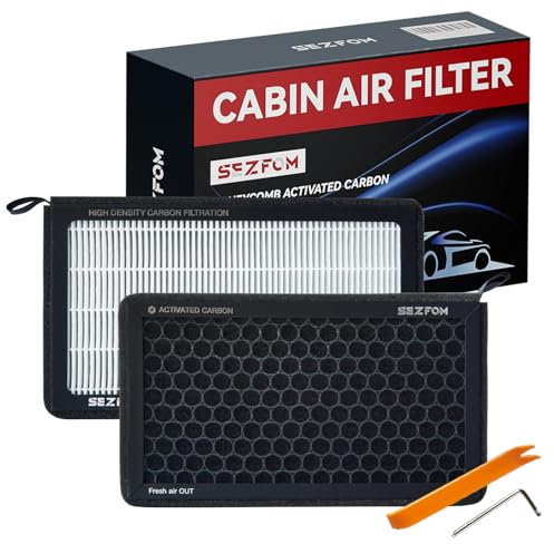 SEZFOM HEPA Cabin Air Filter for Tesla Model 3 Model Y (2016-2026) with Activated Carbon(2-pack) Dual layer Air Filter Replacement