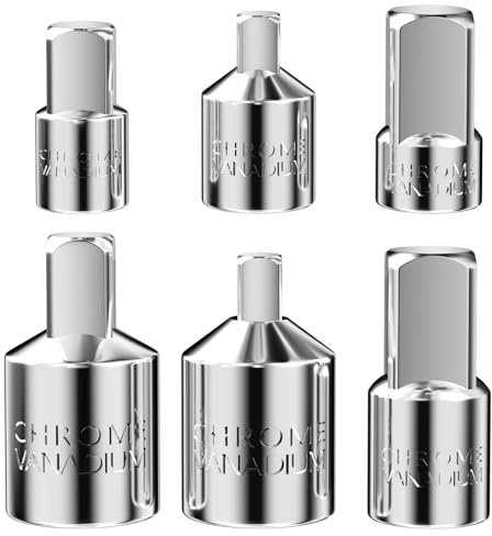 MeoZynxadril 6 Piezas Adaptador Carraca, Set Chiavi a Cricchetto, Adaptadores de Vaso, 3/4 a 1/2, 1/4 a 3/8, para Carraca, Tuerca, Llaves de Vaso