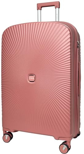 MY TRAVEL BAG Hartschalen-Koffer Trolley Tasche Reisekoffer Polypropylen (Handgepäck-Mittel-Groß-Set) 360° Zwillingsrollen (Pink, Großer Koffer (77cm))