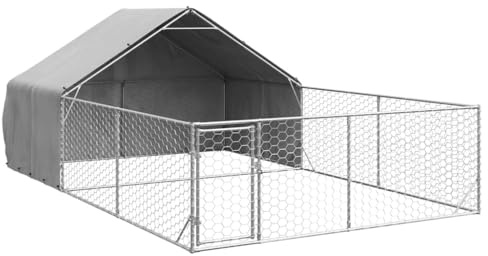 vidaXL Outdoor-Hundezwinger mit Auslauf 6x3x1,9 m Verzinkter Stahl