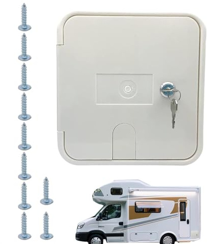 Porte de compartiment pour camping-car | Trappe de câble pour accessoires de camping-car, 10 vis, compartiment de porte de rangement pour tuyau de camping-car, porte d'accès électrique pour