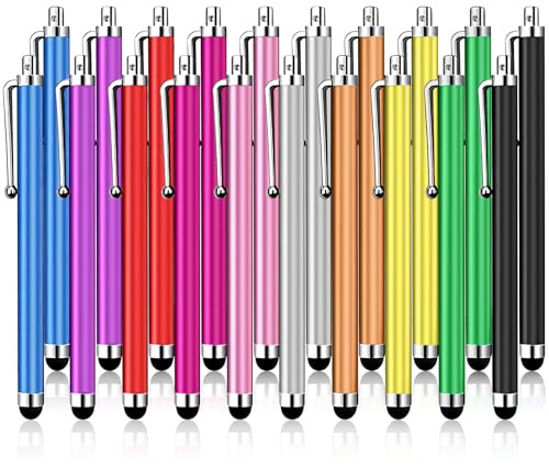 YITIAOXIAOYU 20 Pack Stylus Pen,Stylus Pen for Touchscreen High Precision and Sensitivity for Everyday Writing/Drawing,Universal Stylus Compatible with Touch Screens,10 Colors