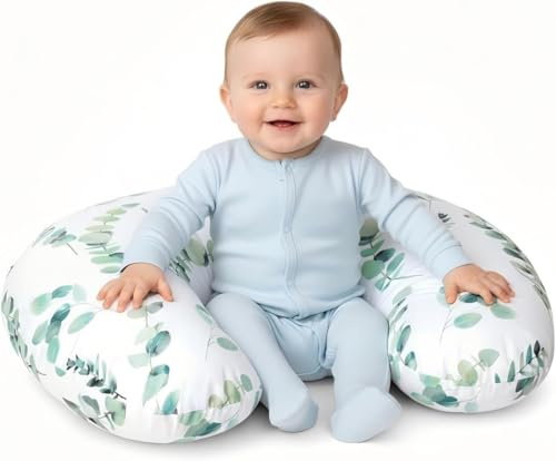 Little Grape Land Coussin d'allaitement pour nourrissons, coussin d'allaitement, coussin de soutien pour bébé pour l'allaitement, l'allaitement au biberon, le temps du ventre avec housse lavable en