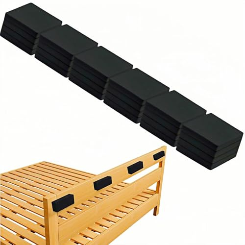 24PCS Black EVA Foam Headboard Stoppers for Wall Protection, 6x6x1 cm Furniture Pads, Anti-Vibration & Noise Reducing Pads for Bed Frame and Headboard