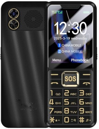 Sxhlseller Teléfono Resistente 2G gsm, Teléfono Móvil para Personas Mayores con Doble SIM con Pantalla a Color de 2,4 Pulgadas, Teléfonos Móviles Desbloqueados con Altavoz de Botones (Black)