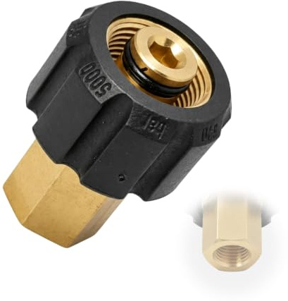 Cloxtralon Adaptador para limpiadores de alta presión, adecuado para limpiadores de alta presión Parkside, con acoplamiento rápido M22 a conector de rosca interior de latón de 1/4 pulgadas