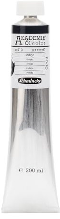 Schmincke – AKADEMIE® Öl color, feine Künstler-Ölfarben, Indigo, 41 410 015, 200 ml Tube, höchst lichtecht, Ölmalerei
