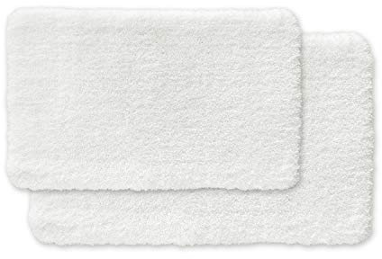 WohnDirect Juego de alfombras de baño 2pcs. • Alfombra de baño para la Ducha • Antideslizante y Lavable • Alfombra de baño Blanco • Juego de 2 (50x80cm + 60x100cm)