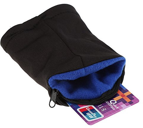 Alomejor Handgelenktasche mit Fleece-Reißverschluss, für Laufen, Reisen, Fitnessstudio, Radfahren, Sport, Schlüsselaufbewahrung, sicher, leicht, blau