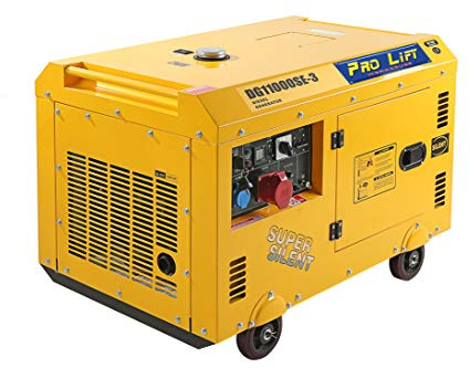 Pro-Lift Werkzeuge Gruppo di emergenza 10 kVA Super Silent 8000 W, motore diesel 4 tempi, raffreddato ad aria, alta corrente eletrostarter, generatore silenzioso