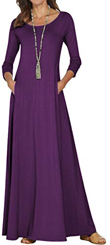 Jacansi Women’s All Season Casual Midi Dress Soft Flowy A Line Dress for Daily Holiday Beach Office Party