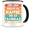 Samunshi® Fahrrad Tasse mit Spruch Kaffee und Fahrrad Geschenk für Fahrrad Fans Kaffeetasse groß Lustige Tassen zum Geburtstag schwarz 300ml