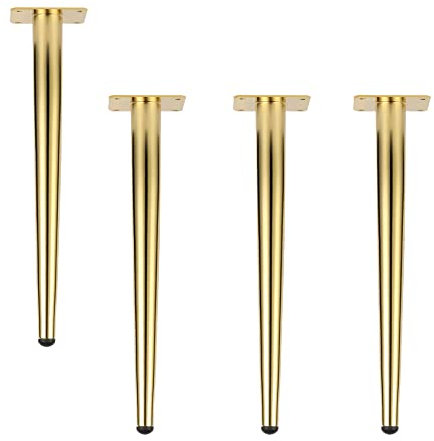 4 Stück Ersatz Metall Möbelfüße Möbelfüsse,Austauschbare Kegel Möbelbeine,DIY Tischbeine Schrankfüsse Bett Möbel Stühle Couchtisch Sofa Füße Kabinettbeine Beine,10-72cm Hoch (50cm/19.7in,Gold)